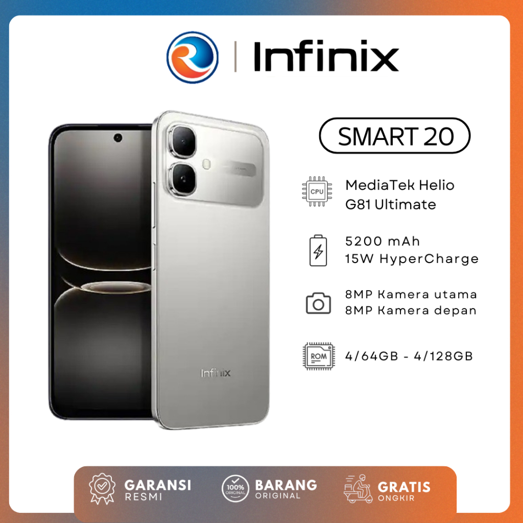 INFINIX Smart 20 | 4/64GB - 4/128GB | Garansi resmi
