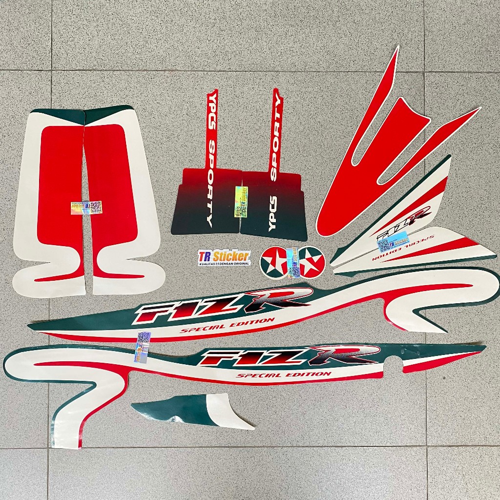 Striping Yamaha Fizr Caltex Hijau Merah Lis List F1ZR Yamaha Fizr Caltex Kualitas Original Laminasi