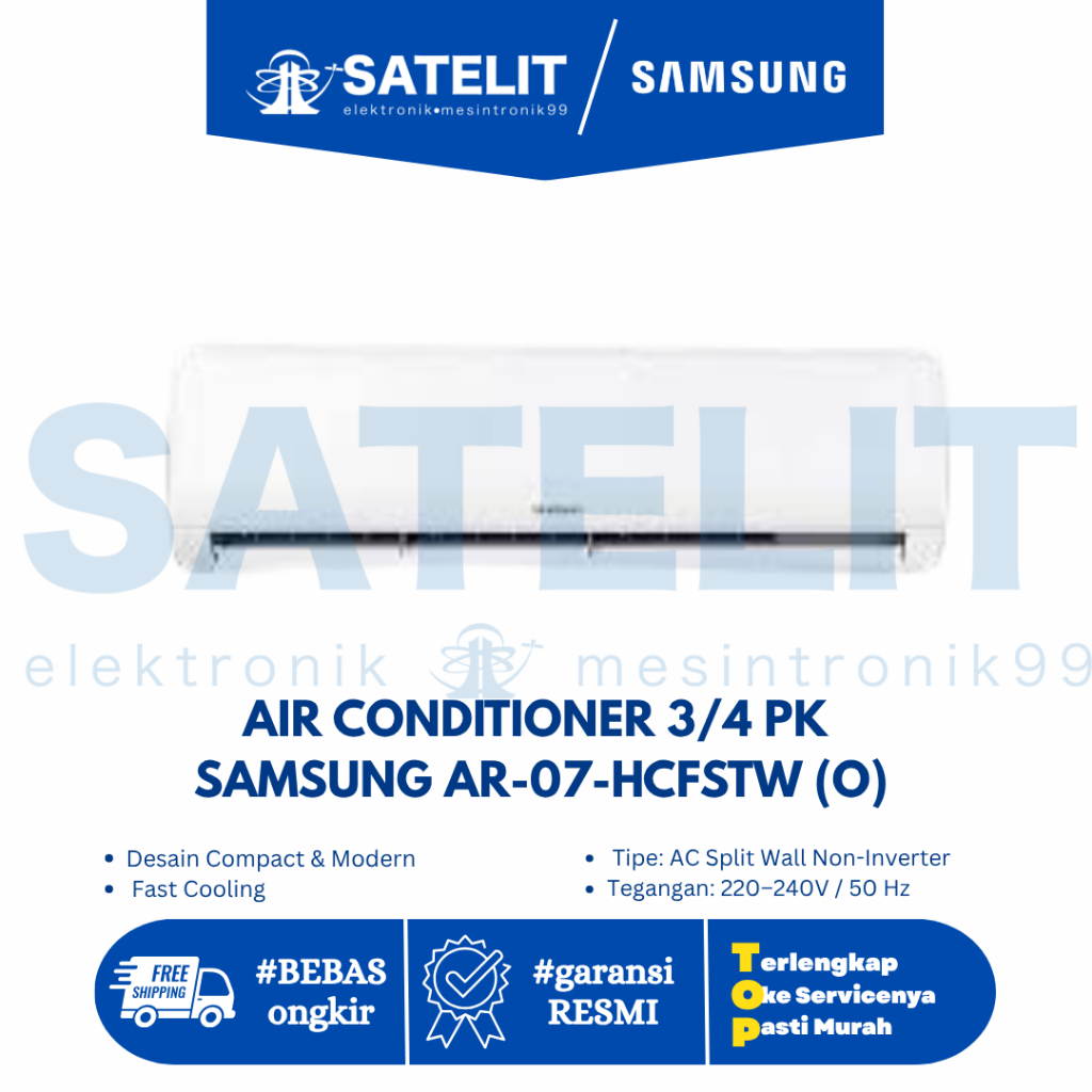 AC Samsung 3/4 PK AR-07-HCFSTW(O) Split Wall Hemat Listrik Pendingin Cepat Garansi Resmi
