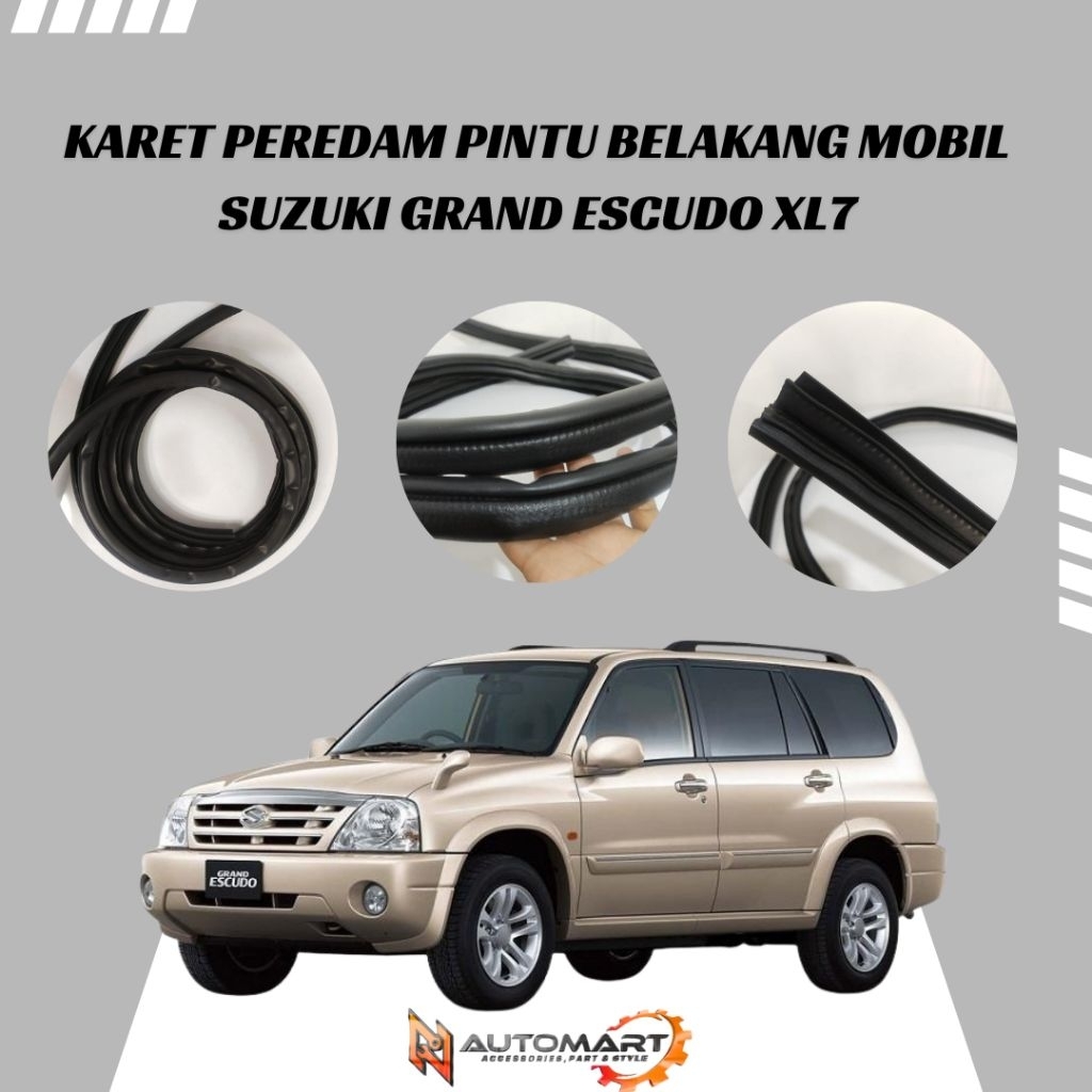Karet Peredam Pintu Belakang Suzuki Grand Escudo / XL7 | Rear Door Weatherstrip | Kedap & Awet