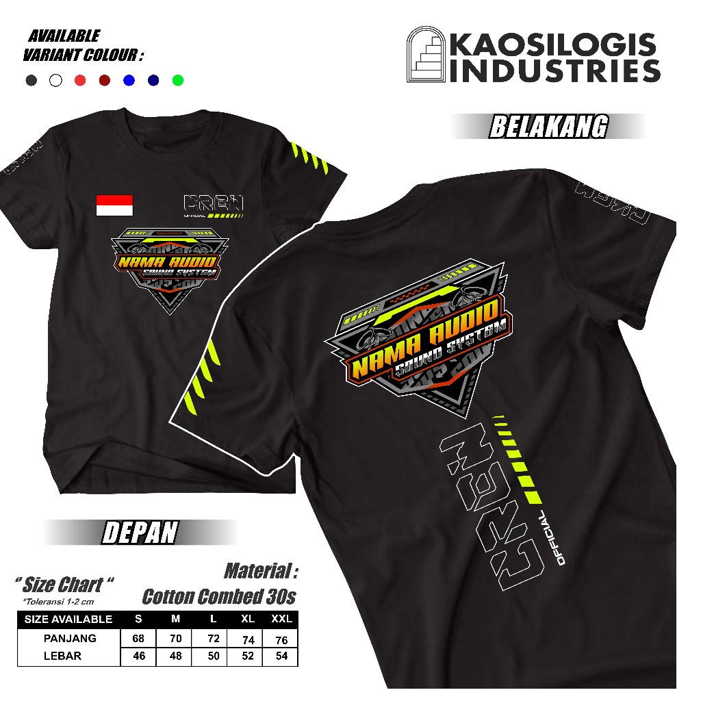 Kaos Audio Sound System Custom Nama Audio Crew Operator Sound System DB - Kaosilogis