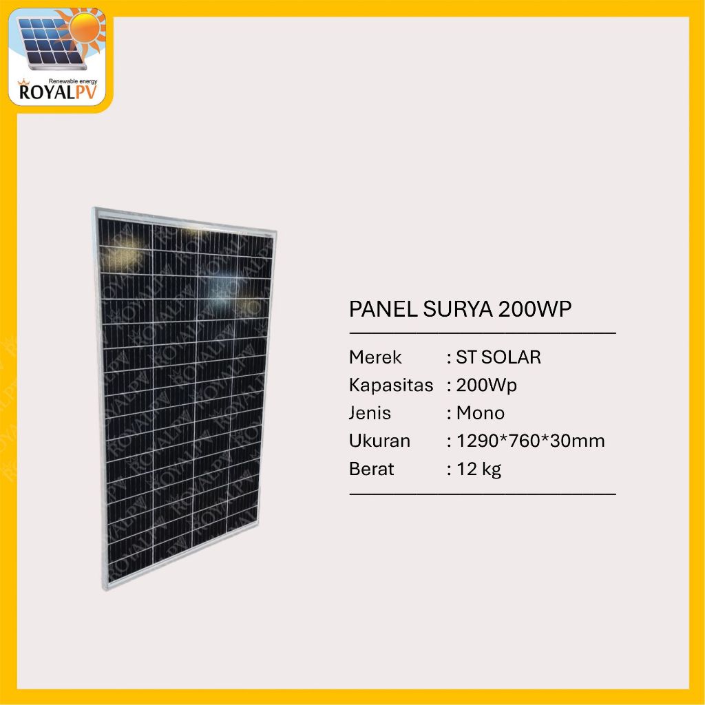 Panel surya ups 200wp mono solar panel ups 200wp solar cell 200wp