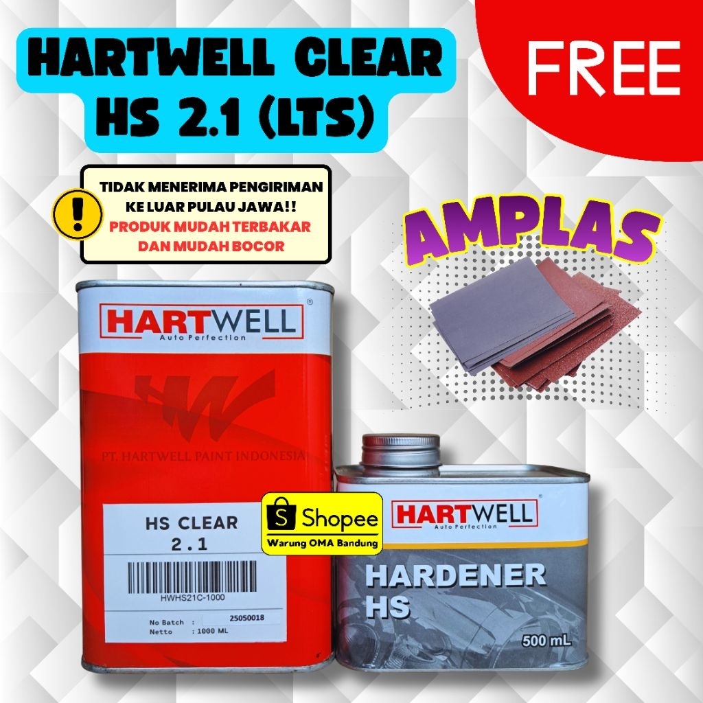 Hartwell Clear Vernish HS 2.1 Super High Gloss (1,5lts) - Perawatan cat kendaraan mobil motor