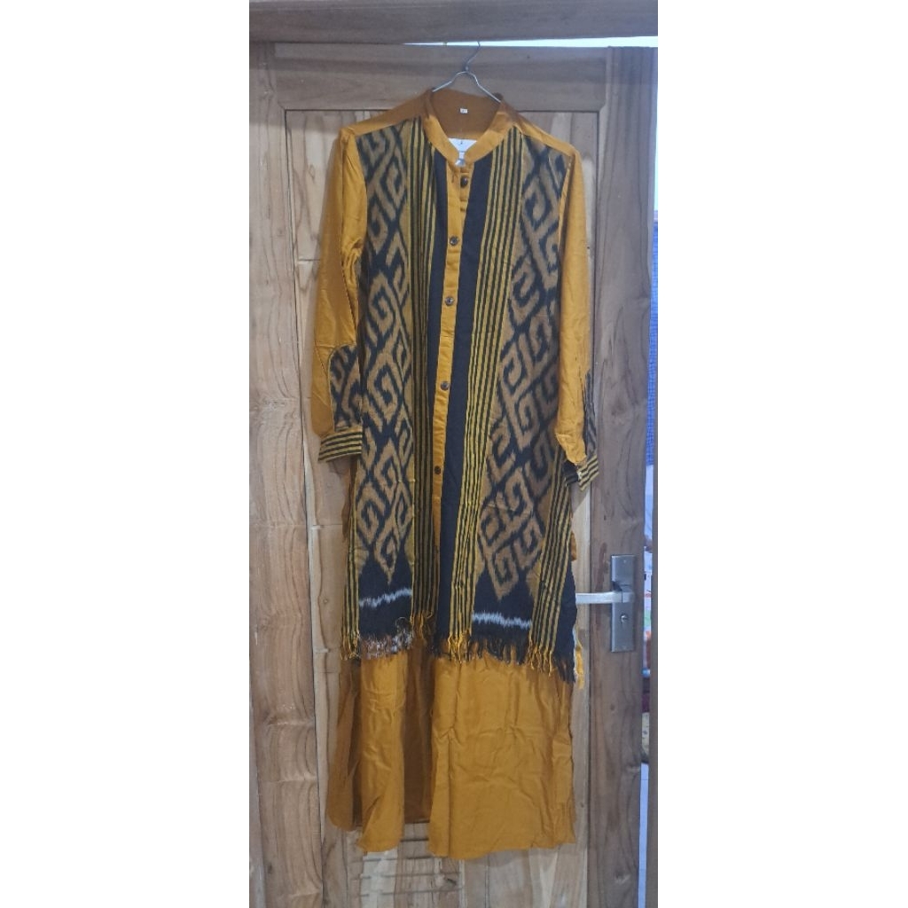 gamis twill super kombinasi songket