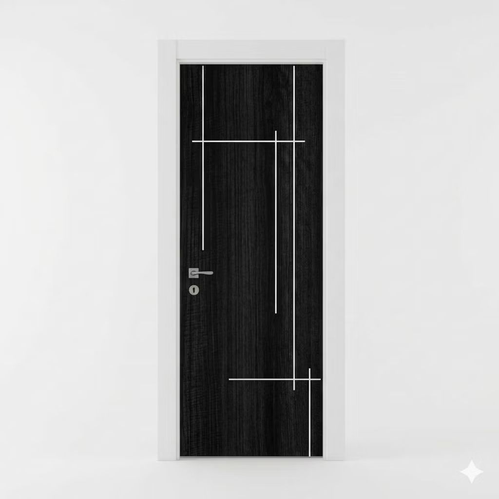 Pintu Minimalis Meranti+Kusen Alumunium 3 inch