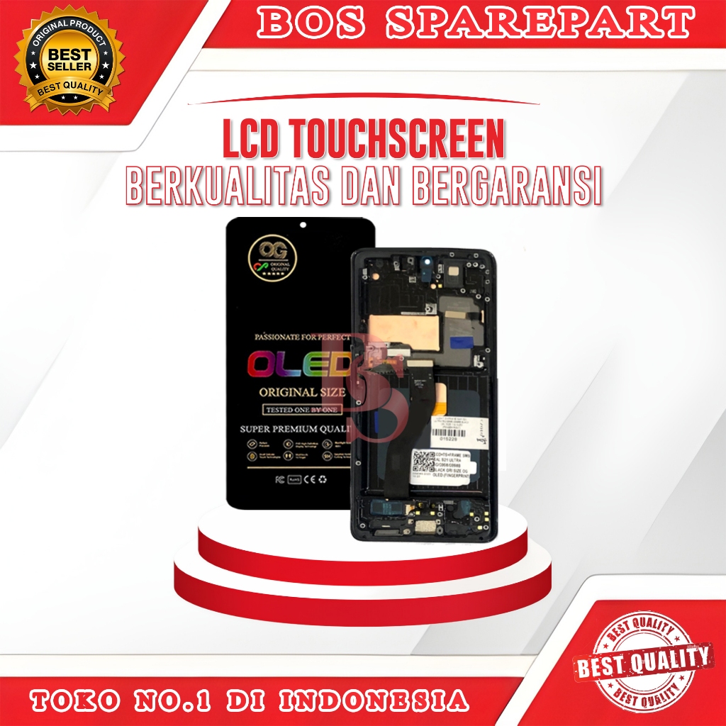 LCD TOUCHSCREEN + FRAME SAMSUNG S21 ULTRA 5G / G998 / G998B BLACK ORI SIZE OG OLED (FINGERPRINT)