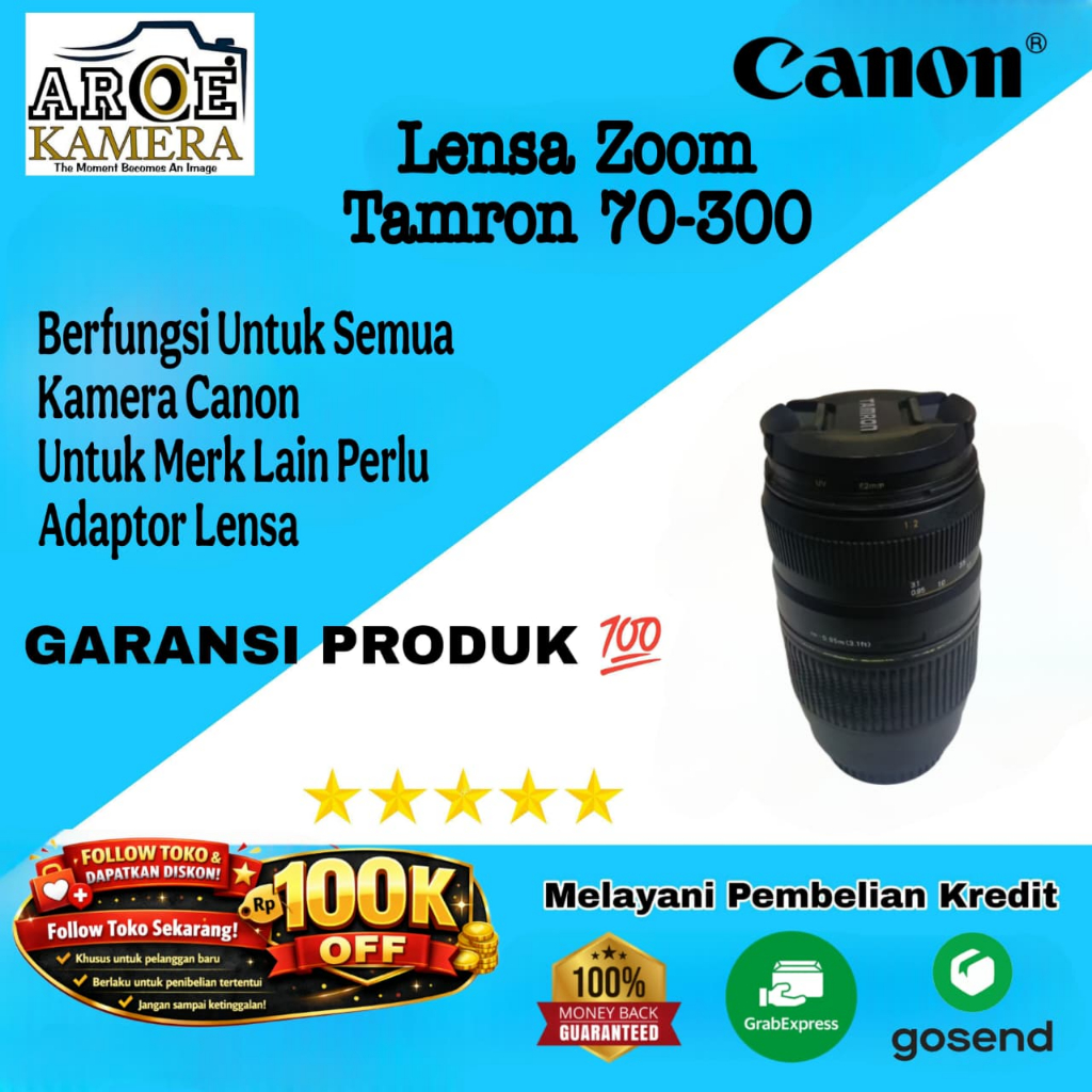 Lensa Zoom Telescopic Canon Tamron 70-300