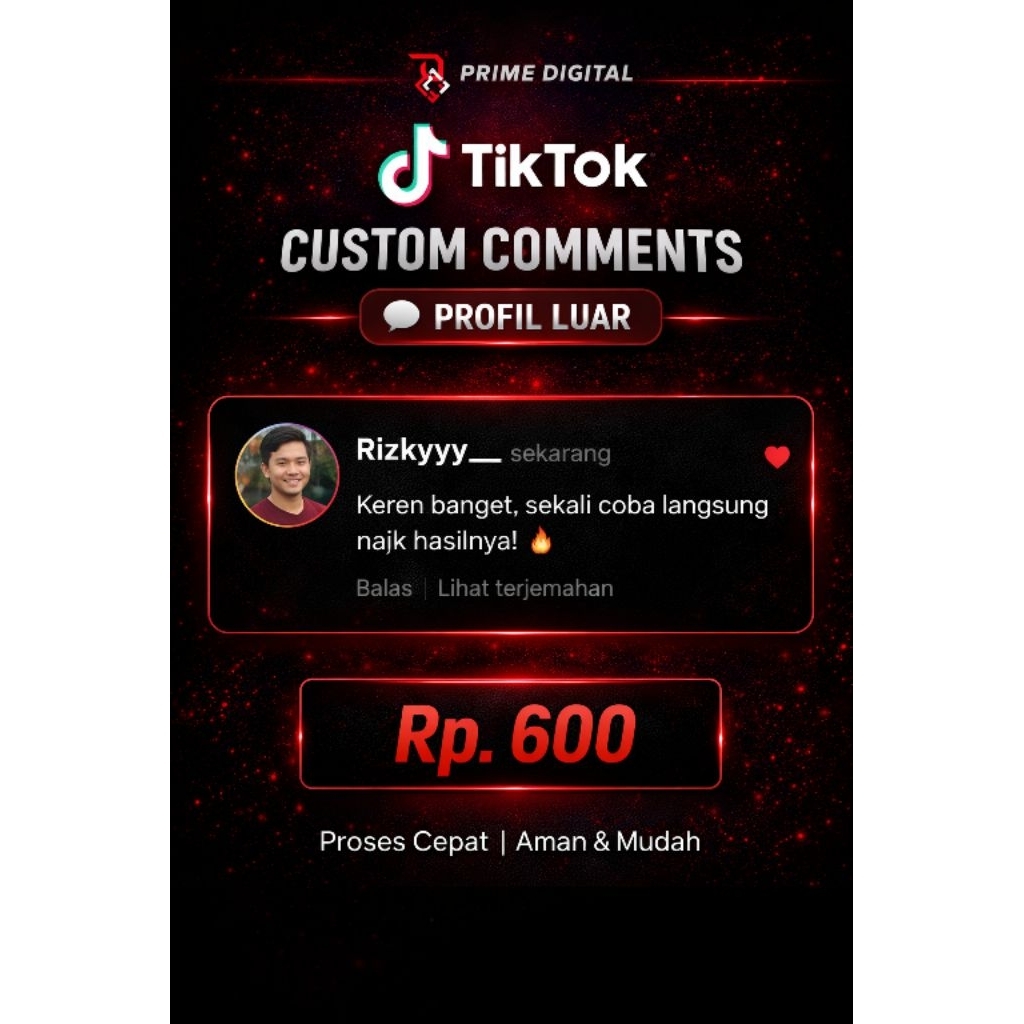Komen Tiktok custom comment naikkan populariyas Bergaransi