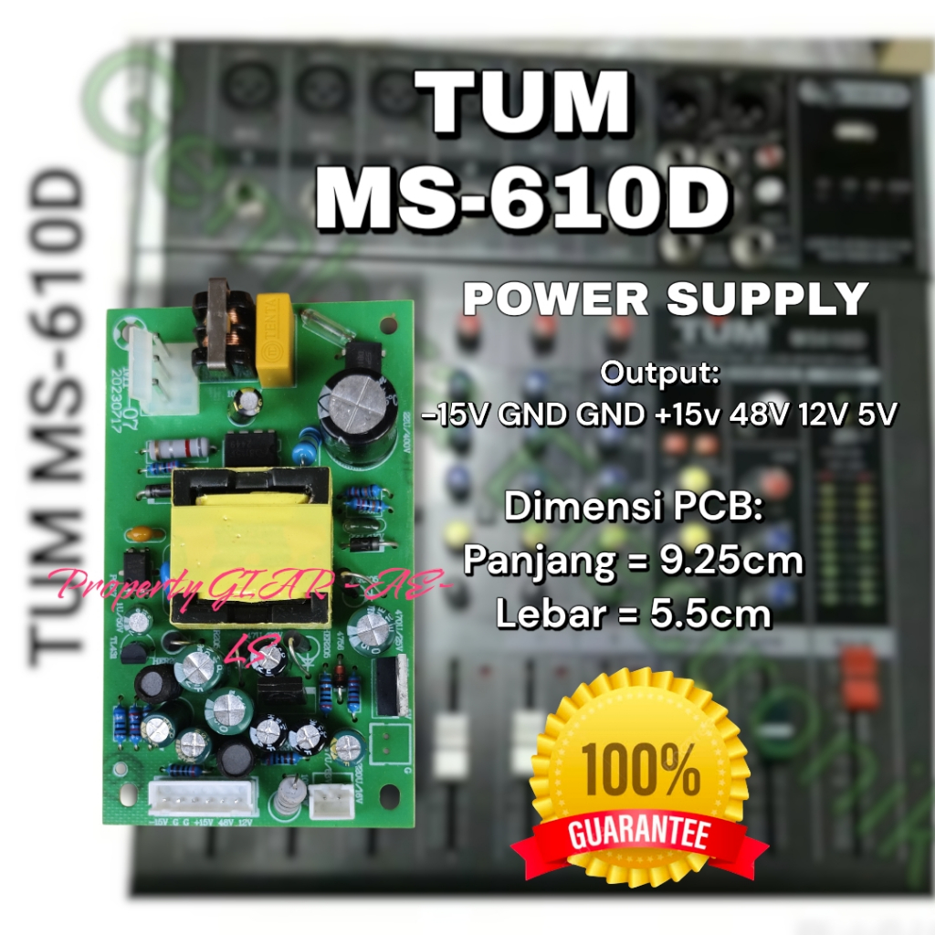 POWER SUPPLY MIXER TUM MS-610D MS 610D MS610D MF 07 MF07 MF-07