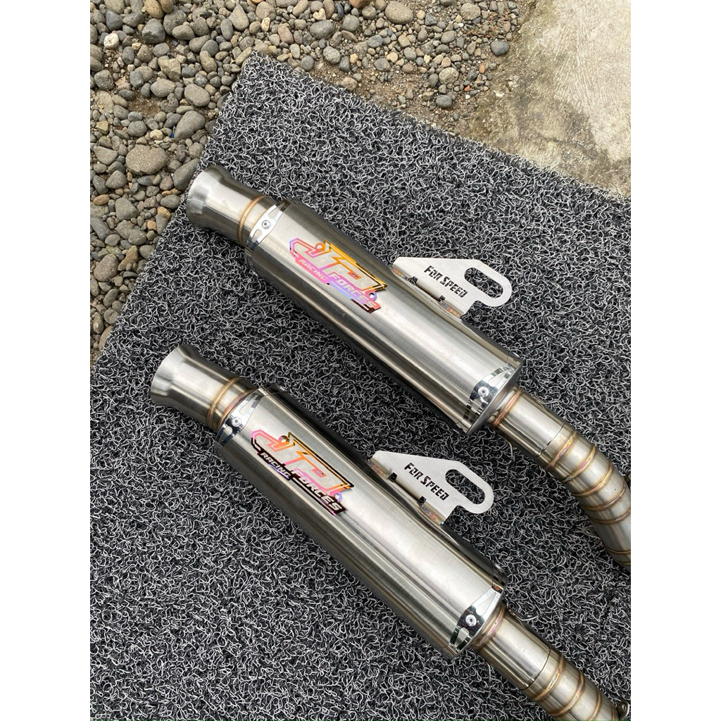 Knalpot Racing Type Corong Jebrag Non samlong Original JP Forces Racing Stainless Pnp motor Vario, B