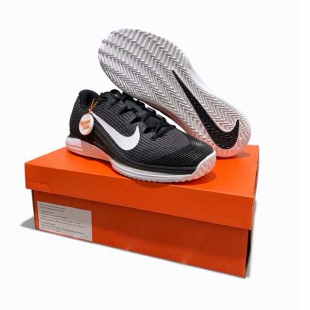 Nike Tennis Vapor 12 Men  Clay Court Black White Sepatu Tenis Pria HQ6026-001 (100% original)