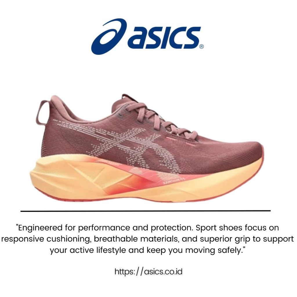 Sepatu Running Asics Ruble Red Fawn Original