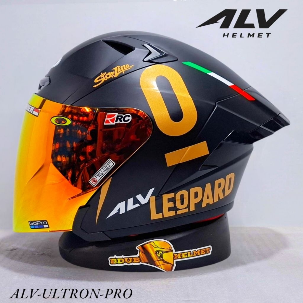 Helm ALV Ultron PRO | Ultron pro Black dof Leopard paket ganteng