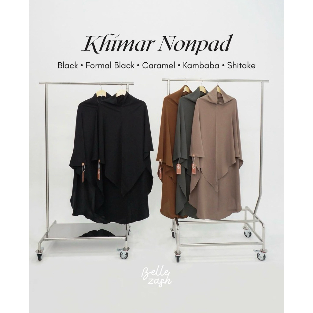 Preloved Khimar Nonpad Long Black Bellezash