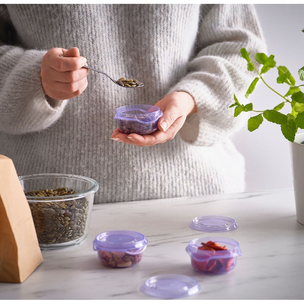 PRUTA kotak sambal dengan penutup ukuran 70ml set isi 3pcs