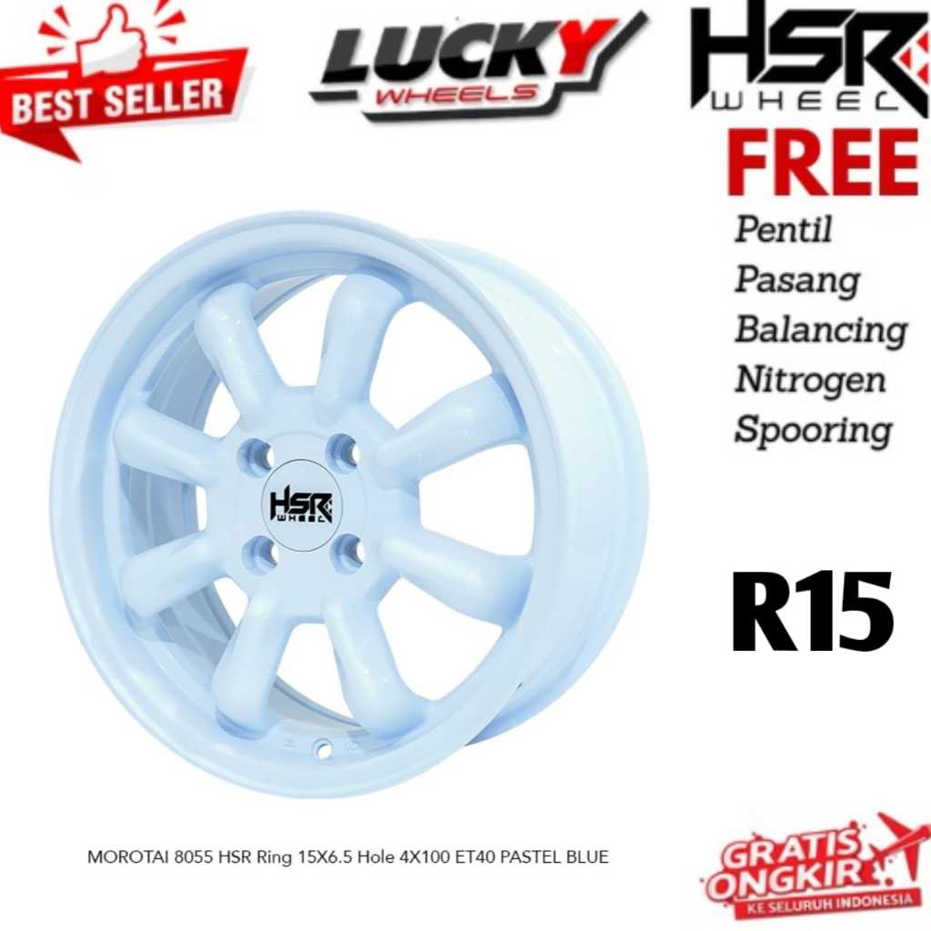 Velg mobil r15 cocok untuk brio agya ayla dll ring 15 lobang 4 merk HSR MOROTAI velg ring 15