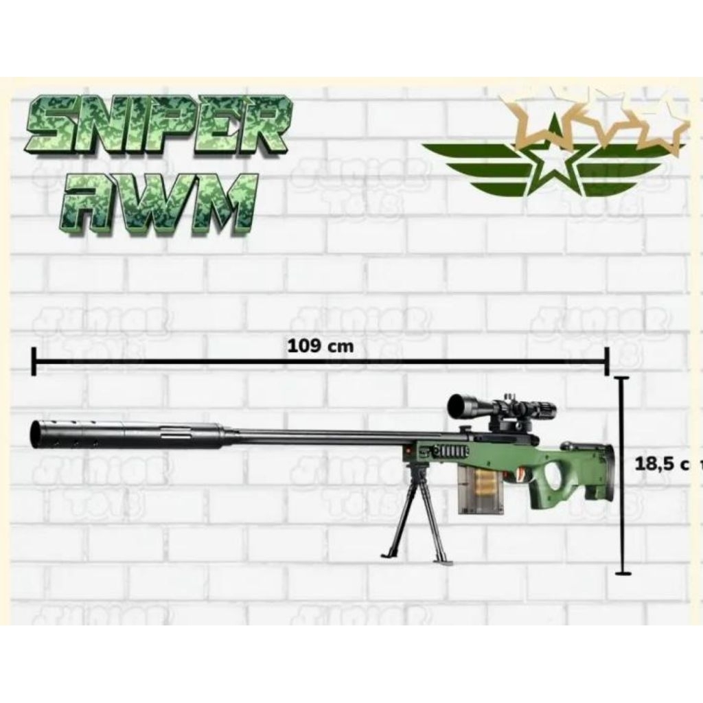 Mainan Anak Laki Tembak Tembakan Sniper AWM Besar Peluru Busa Aman Tidak Berbahaya Soft Bullet Gun T