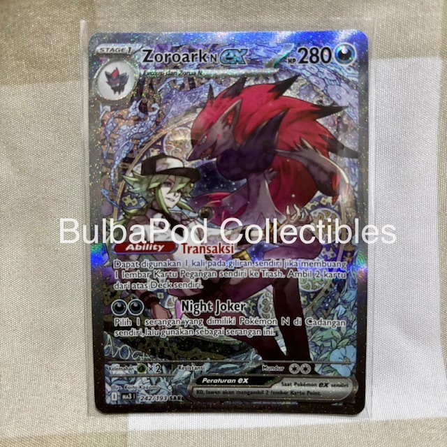 Pokemon TCG Indonesian Zoroark N ex MA3 242/193 SAR Evolusi Mega Impian ex