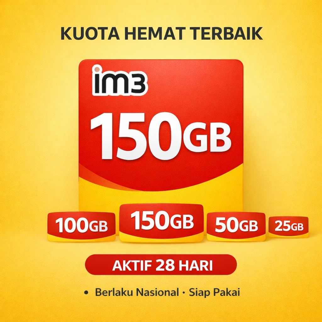 PROMO SPESIAL IM3 Kuota Lengkap All Size | 3GB 10GB 25GB 50GB 100GB 300GB | Paket Data Murah Fast Pr