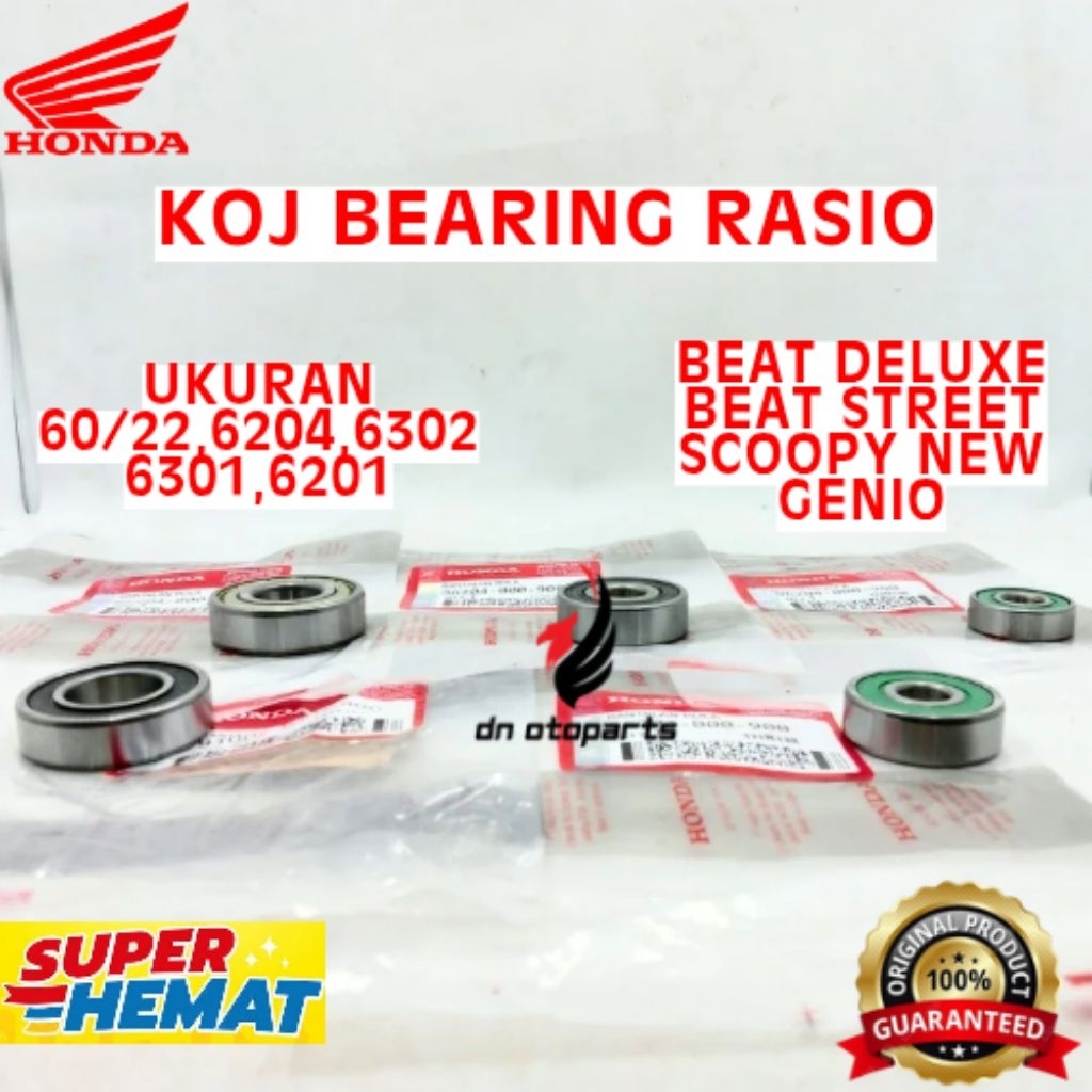 BEARING RASIO ORIGINAL HONDA KODE KOJ, BEARING RASIO BEAT DELUXE, BEARING RASIO BEAT STREET, BEARING