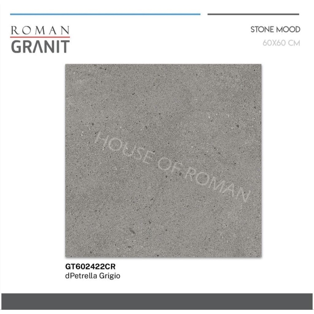 Roman Granit 60x60 dPetrella Grigio/Granit Permukaan Kasar Carport/Granit Garasi Abu abu 60x60