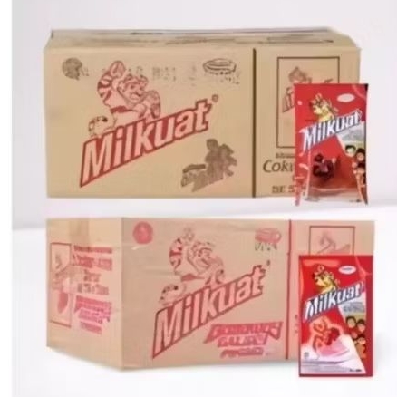 ( 1 karton ) Susu Milkuat Bantal - Coklat / Strawberry