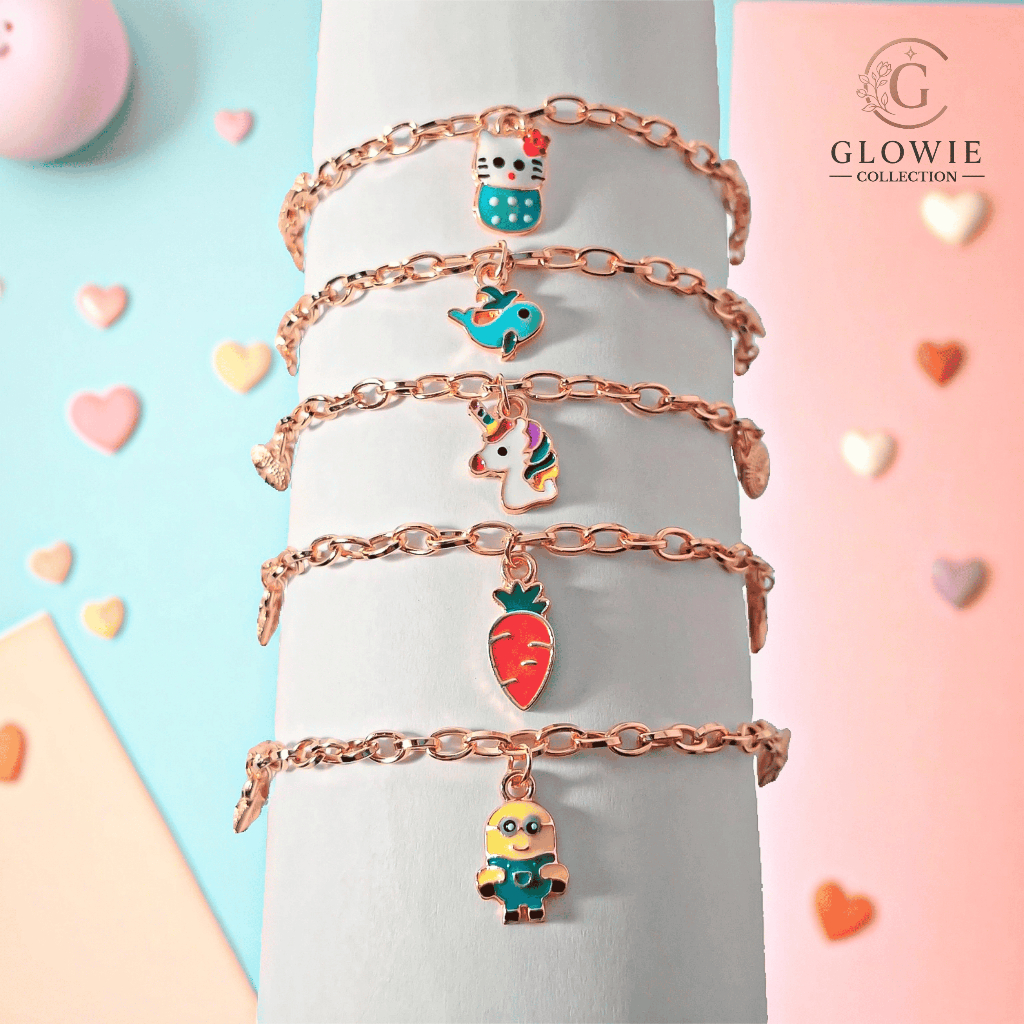 Gelang Anak Perempuan Karakter Lucu | Gelang Rantai emas Imut