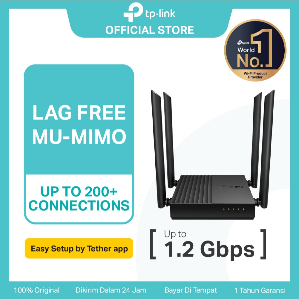 TP-Link Archer C64 | AC1200 WiFi 5 Router | Dual Band | Gigabit | Mesh | IPv6 IPTV | Cloud Tether