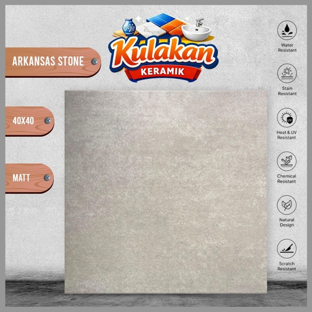 Keramik Lantai Matt SIGNATURE 40x40 Arkansas Stone