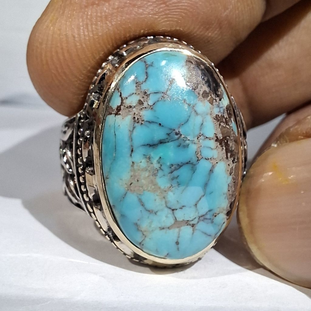 PIRUS PERSIA BIRU LAUT GRADASI EST DIM 21x14x7,5 RING 8,5
