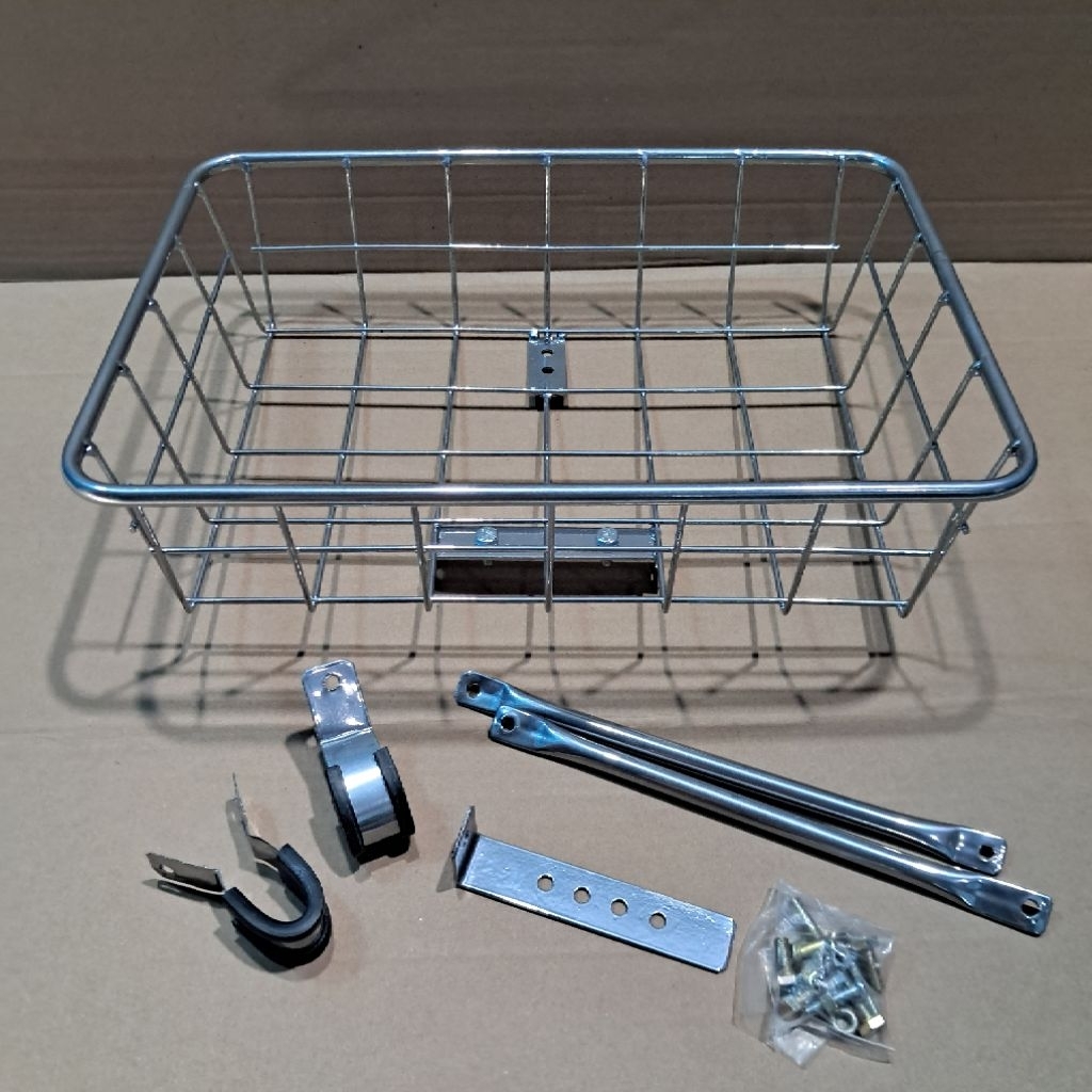 Rak Keranjang Sepeda Ram Frok Warna Croom Plus Penyangga