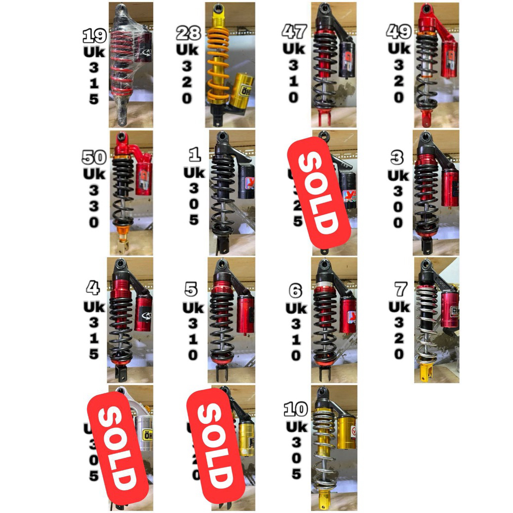 BEST SELLER‼️ shock matic second‼️ CANTUMKAN PILIHAN DI NOTES YA. TERSEDIA UKURAN 290MM - 340MM