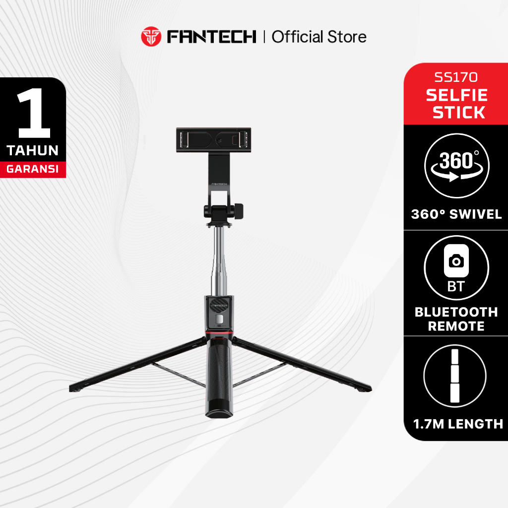Fantech Tongsis Konten Kreator Bluetooth Selfie Stick Tripod HP multi fungsi dengan Remote - SS100/S