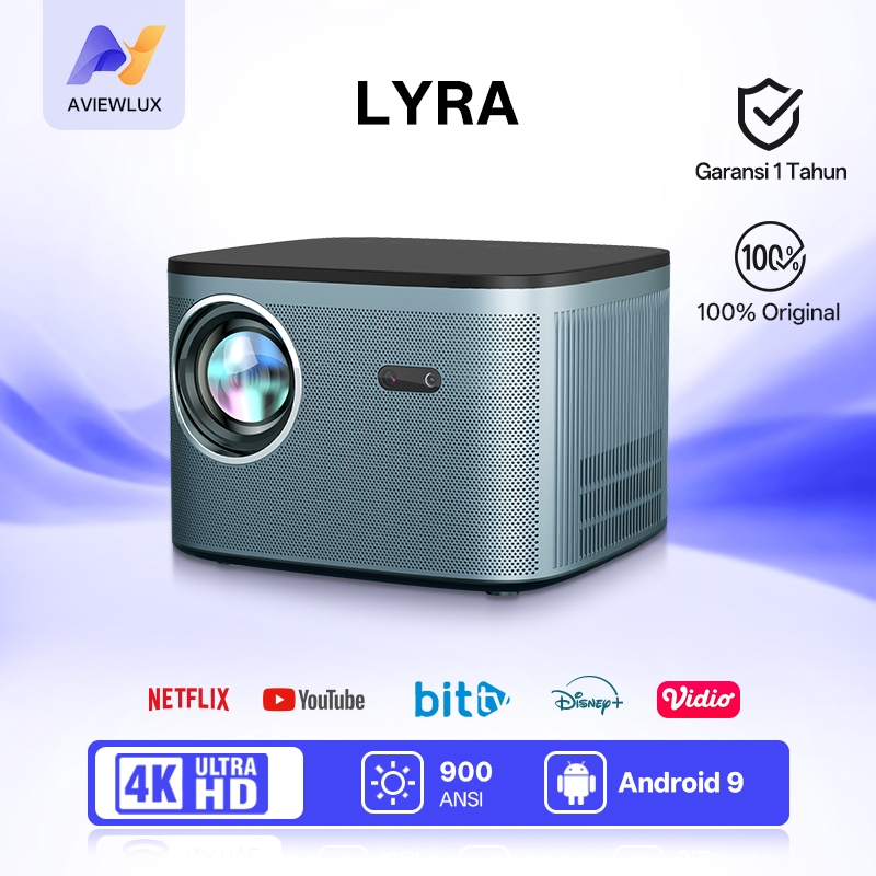 AVIEWLUX LYRA Smart Proyektor LCD - Android 9 - 900 ANSI  - 4K Decoding - WiFi 6 & Bluetooth 5.2 -Po