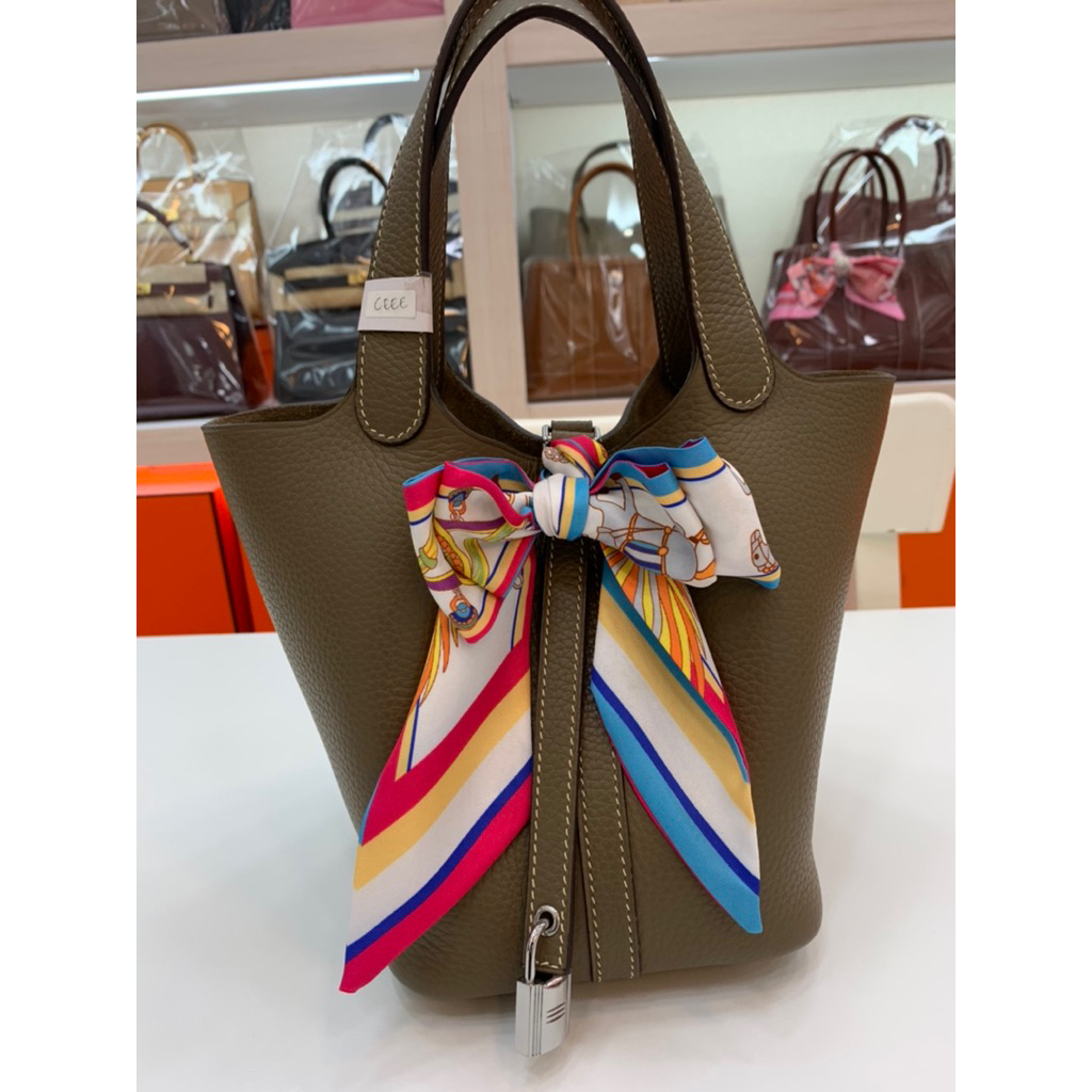 Tas wanita H Picotine 18 cm Leather Togo Half Handmade Quality