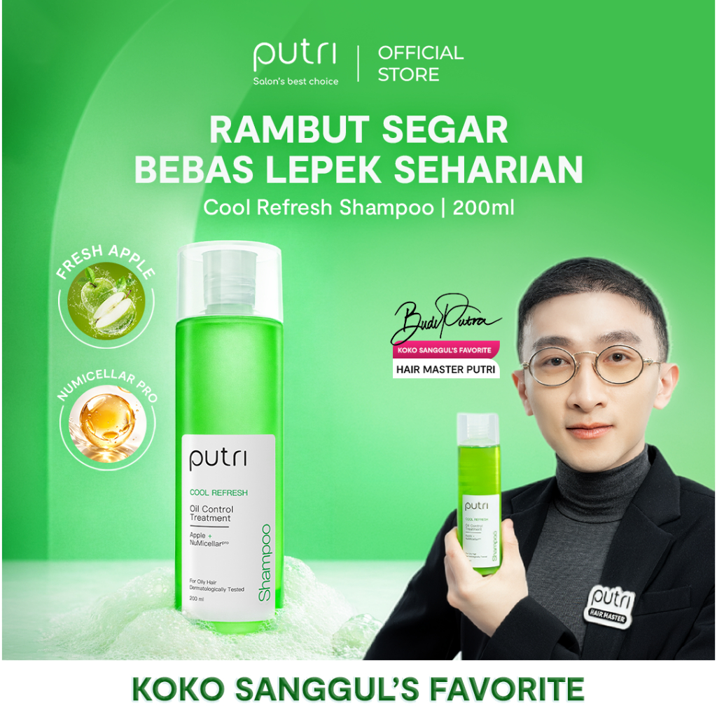 [MOST LOVED] Putri Cool Refresh Shampoo 200mL | Anti Rambut Lepek | Shampoo Wangi Tahan Lama | Shamp