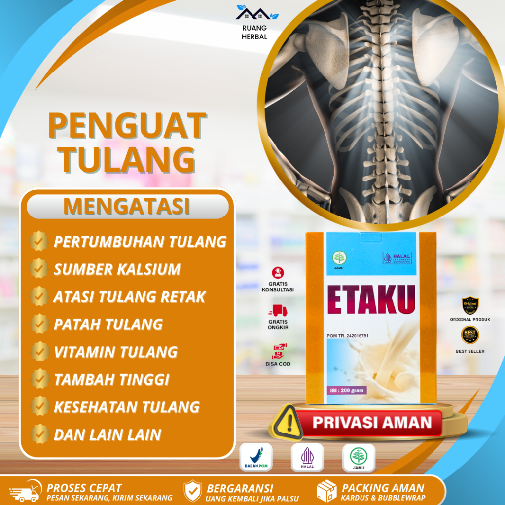 Susu Kambing Etaku Untuk Penguat Tulang, Pertumbuhan Tulang, Sumber Kalsium, Atasi Tulang Retak, Pat