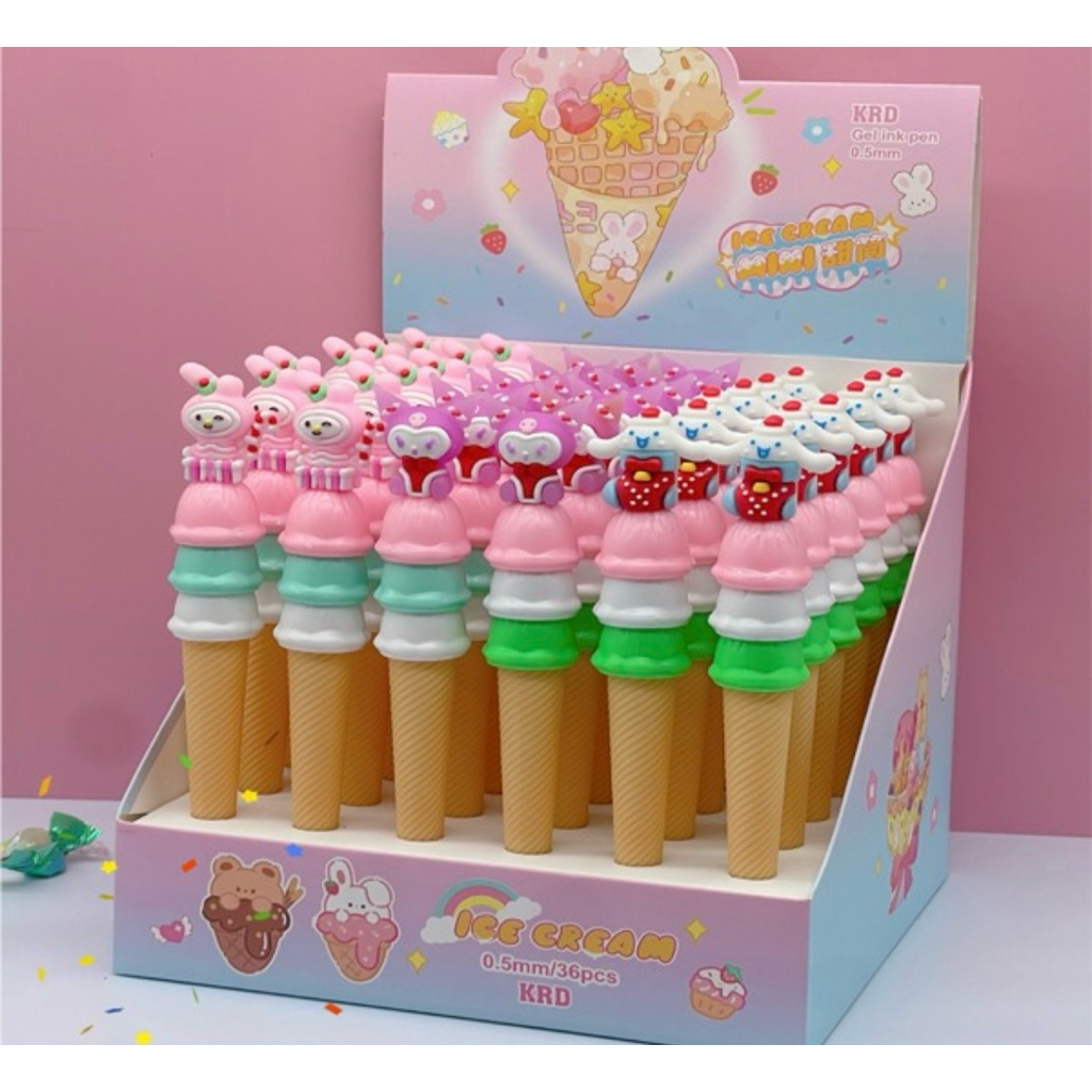 1 BOX PEN ES KRIM BESAR SANRIO STRAWBERRY  ISI 36