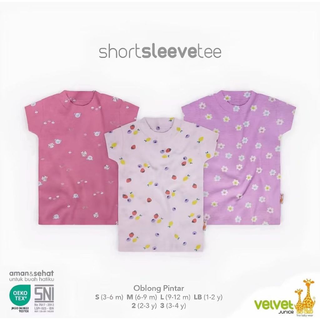 Velvet Kaos Oblong Floral Fiesta - Atasan Kaos Oblong Tipis - Atasan Anak Perempuan