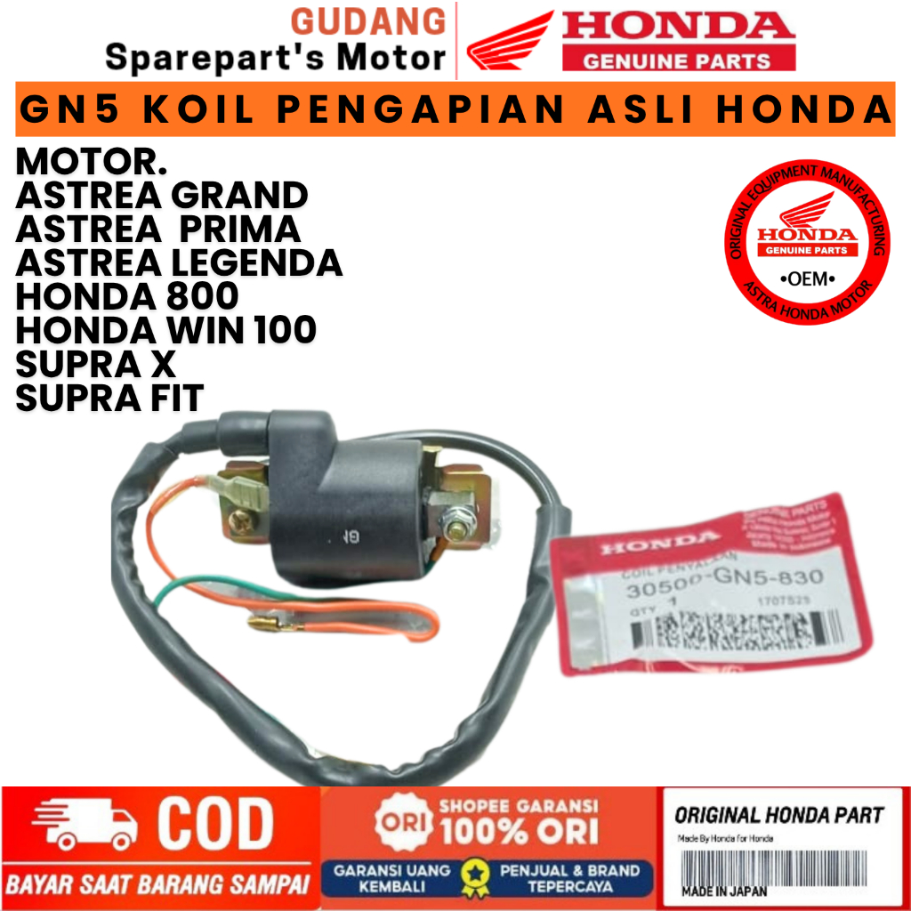 GN5 ORIGINAL KOIL HONDA ASTREA GRAND,KOIL HONDA ASTREA LEGENDA,KOIL HONDA ASTREA PRIMA, KOIL HONDA 8