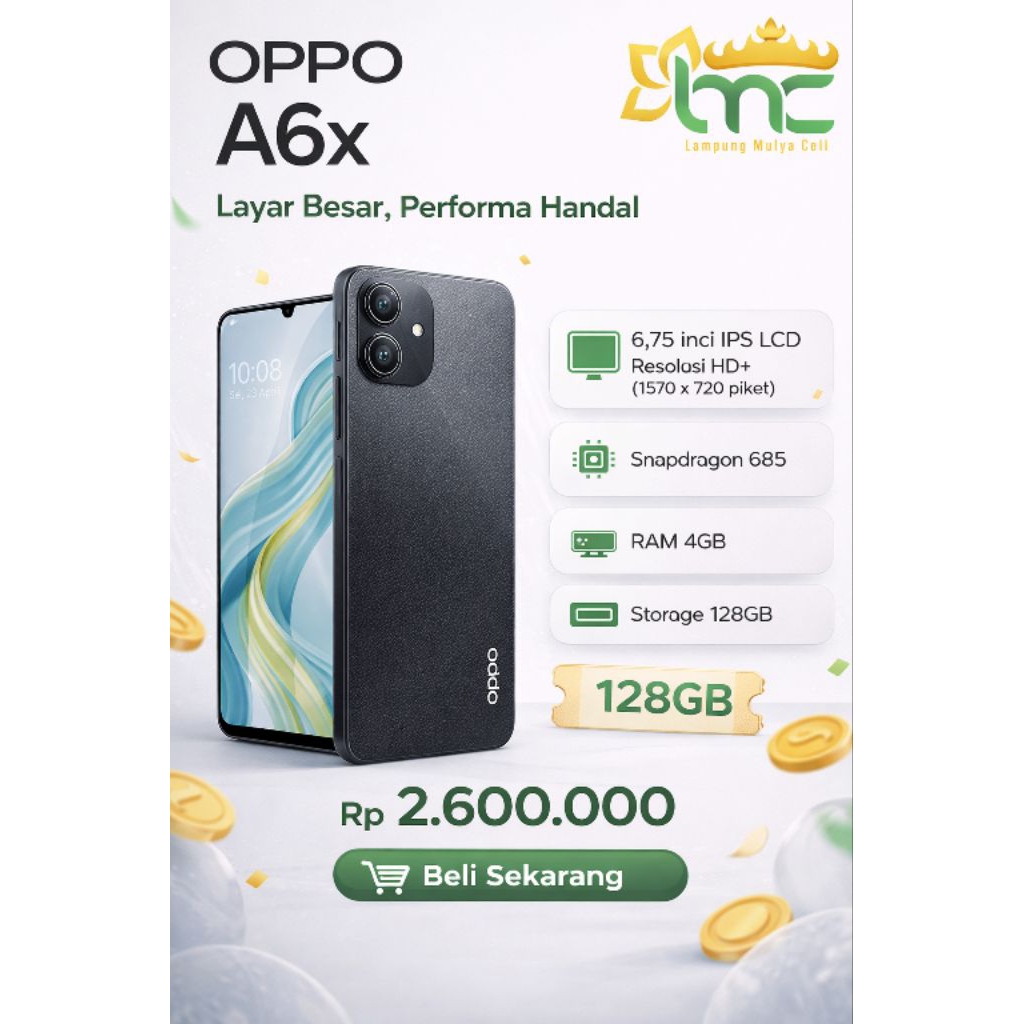 oppo A6x (Ram 4 + internal 128)