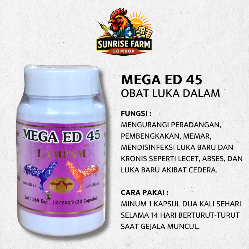 Mega ED 45 lampam obat luka dalam lampam