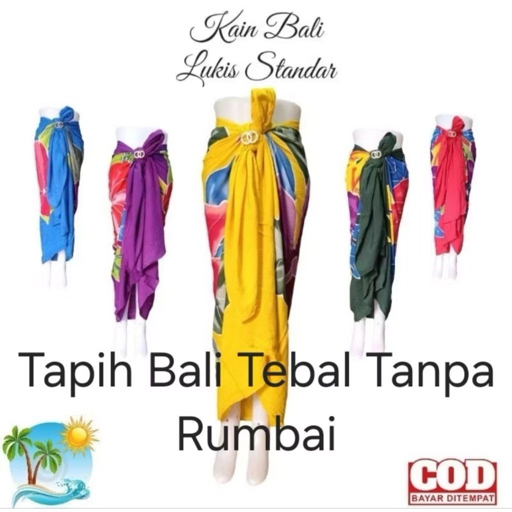 KAIN BALI / TAPIH BALI *TANPA RUMBAI*bahan tebal.
