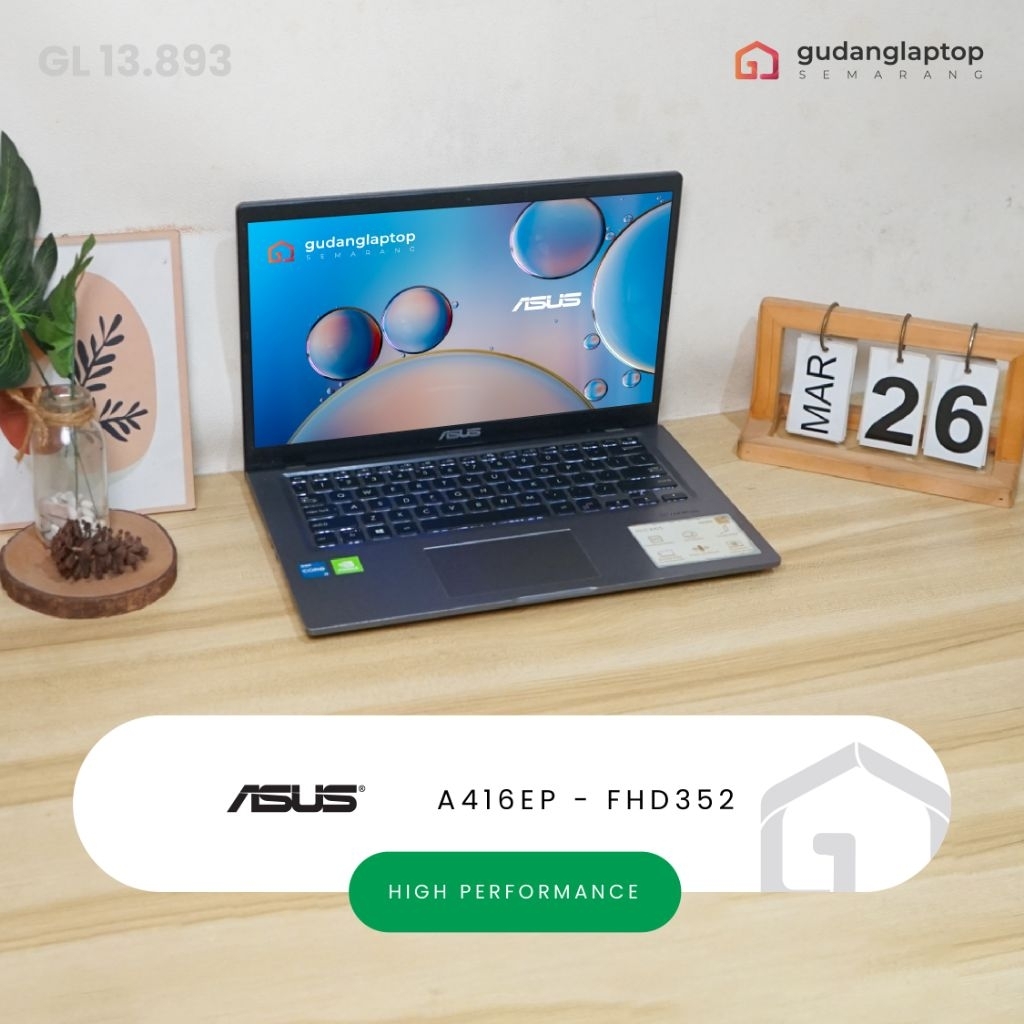 ASUS A416EP - FHD352 Intel Core i3 - 1115G4 8/512 Nvidia GeForce MX330 Webcam, WiFi, Bluetooth, Back