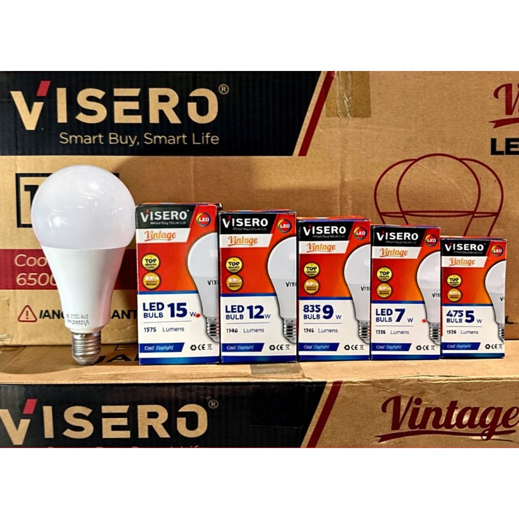 VISERO Vintage Lampu Bohlam LED E27 5W Putih 6500K 80 CRI 100-250V 50-60Hz