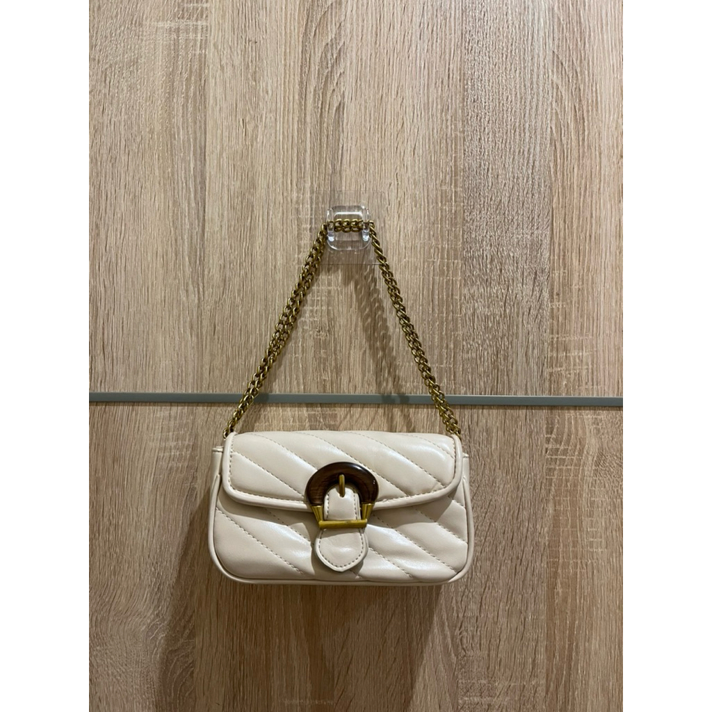 preloved shoulder bag beige rantai tas pesta