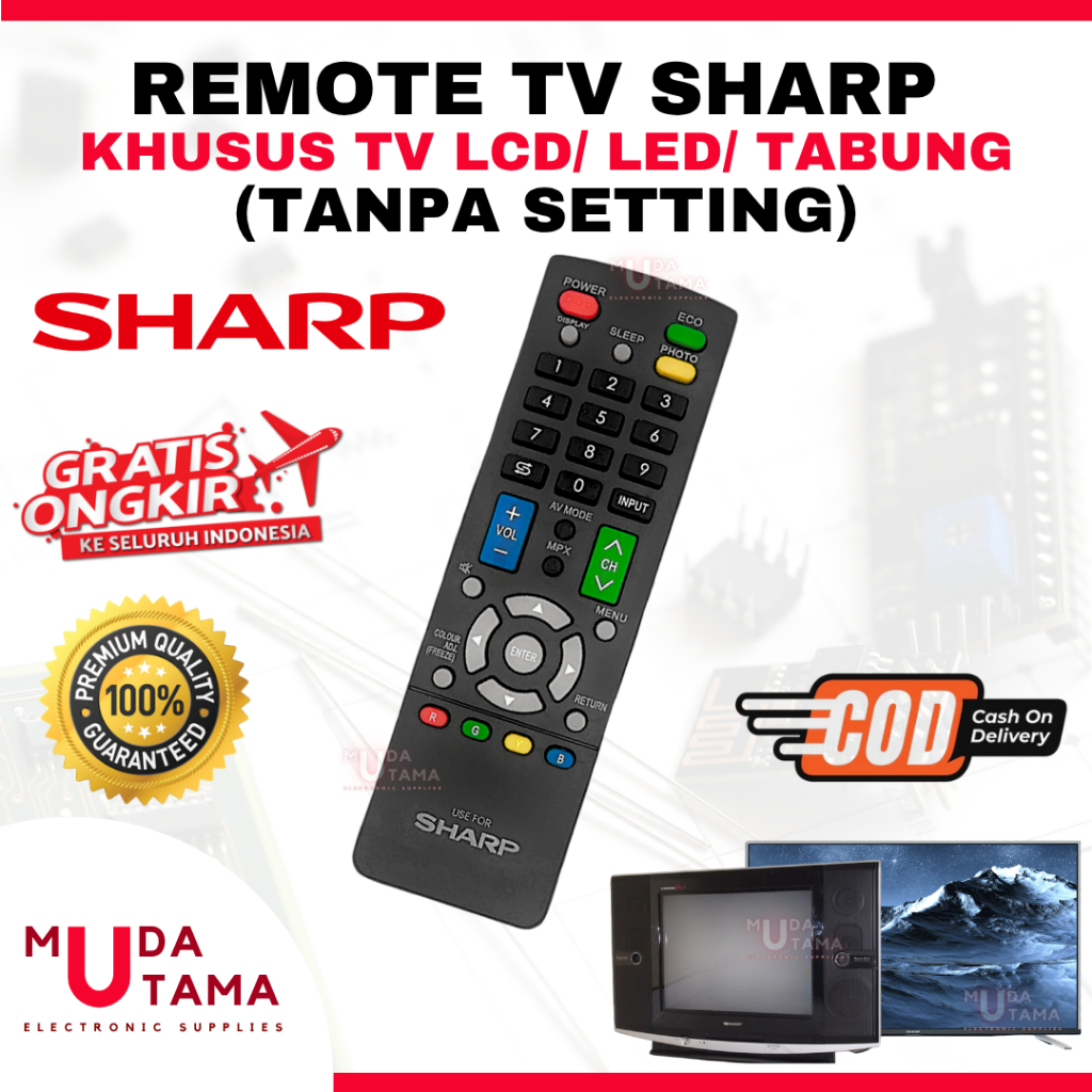 Remote LCD LED TV SHARP 19-42 Inch - Remote TV LED SHARP - Remote TV LCD SHARP - Remot TV LED SHARP 
