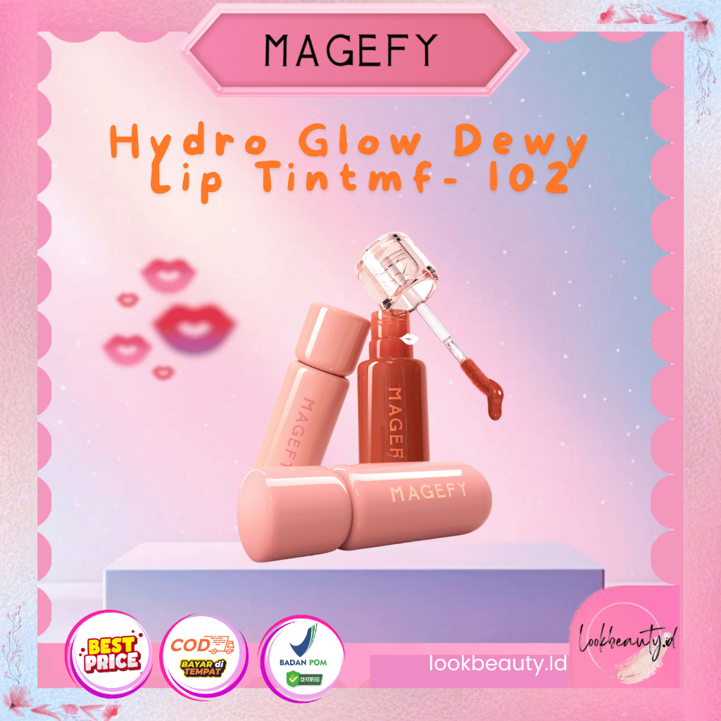 Magefy Hydro Glow Dewy Lip Tint Kissproof 2.5gr MF-L02 Tahan Lama Melembapkan