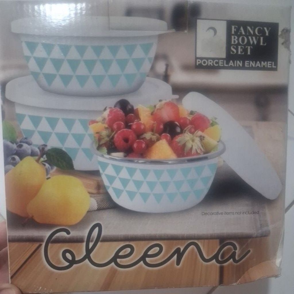 Fancy Bowl Set Porcelain Enamel isi 3 pcs | Yellow