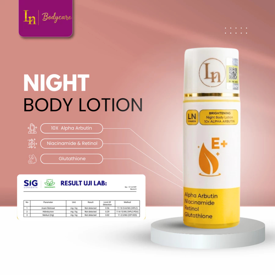 ( KRIM MALAM ) Lotion Kuning 10% Alpha Arbutin 100ml HB Pemutih Handbody Whitening BPOM